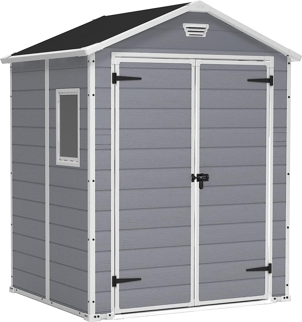 Keter Manor 6 x 5ft Double Door Outdoor Garden Shed