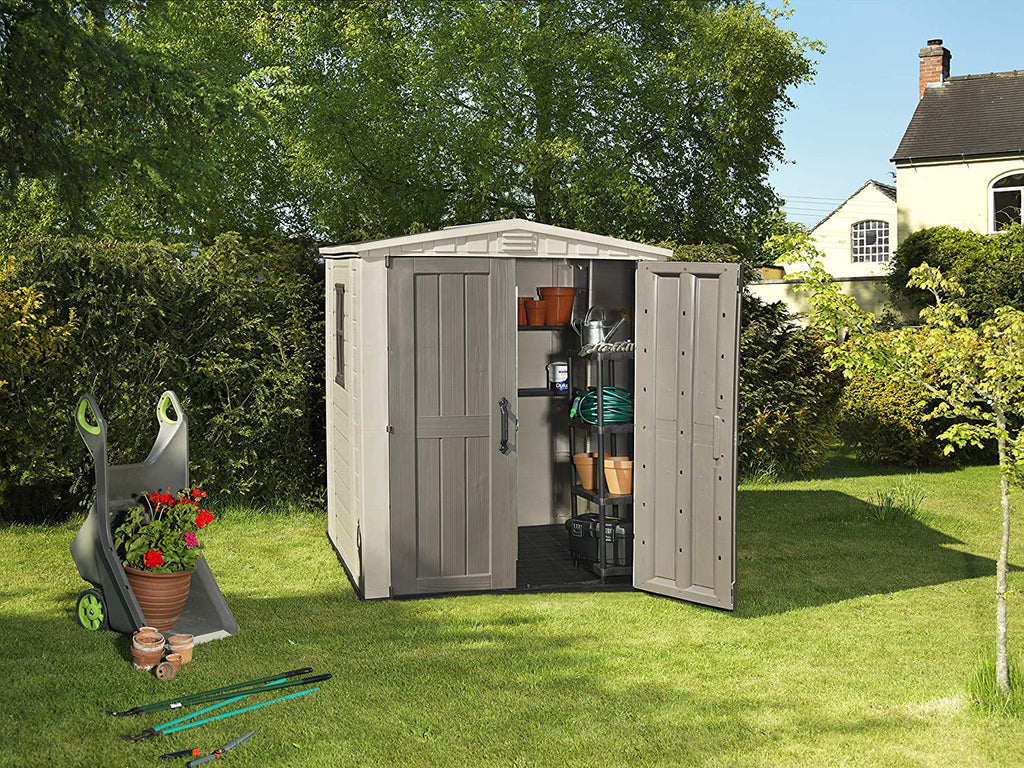 Keter Factor 6 x 6ft Double Door Outdoor Apex Plastic Garden Shed